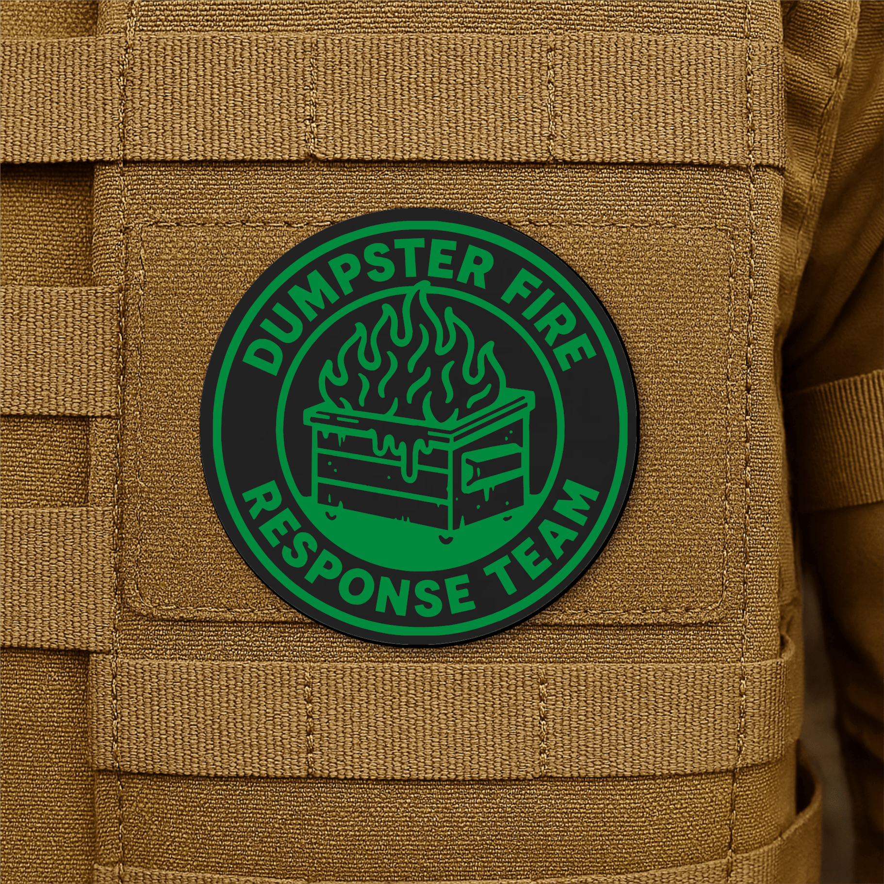 Dumpster Fire Response Team Morale Patch 3" Round Hook & Loop | Made in USA - LoneStar Adhesive