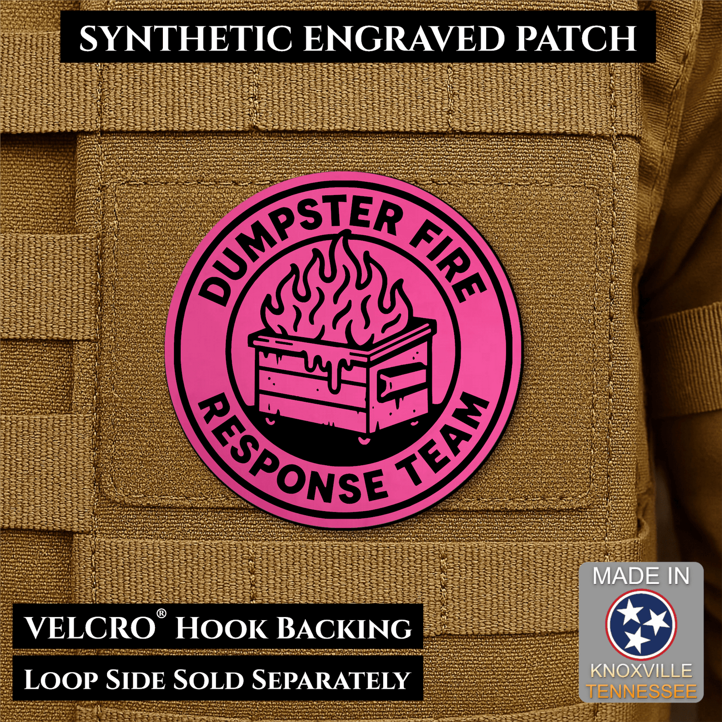 Dumpster Fire Response Team Morale Patch 3" Round Hook & Loop | Made in USA - LoneStar Adhesive