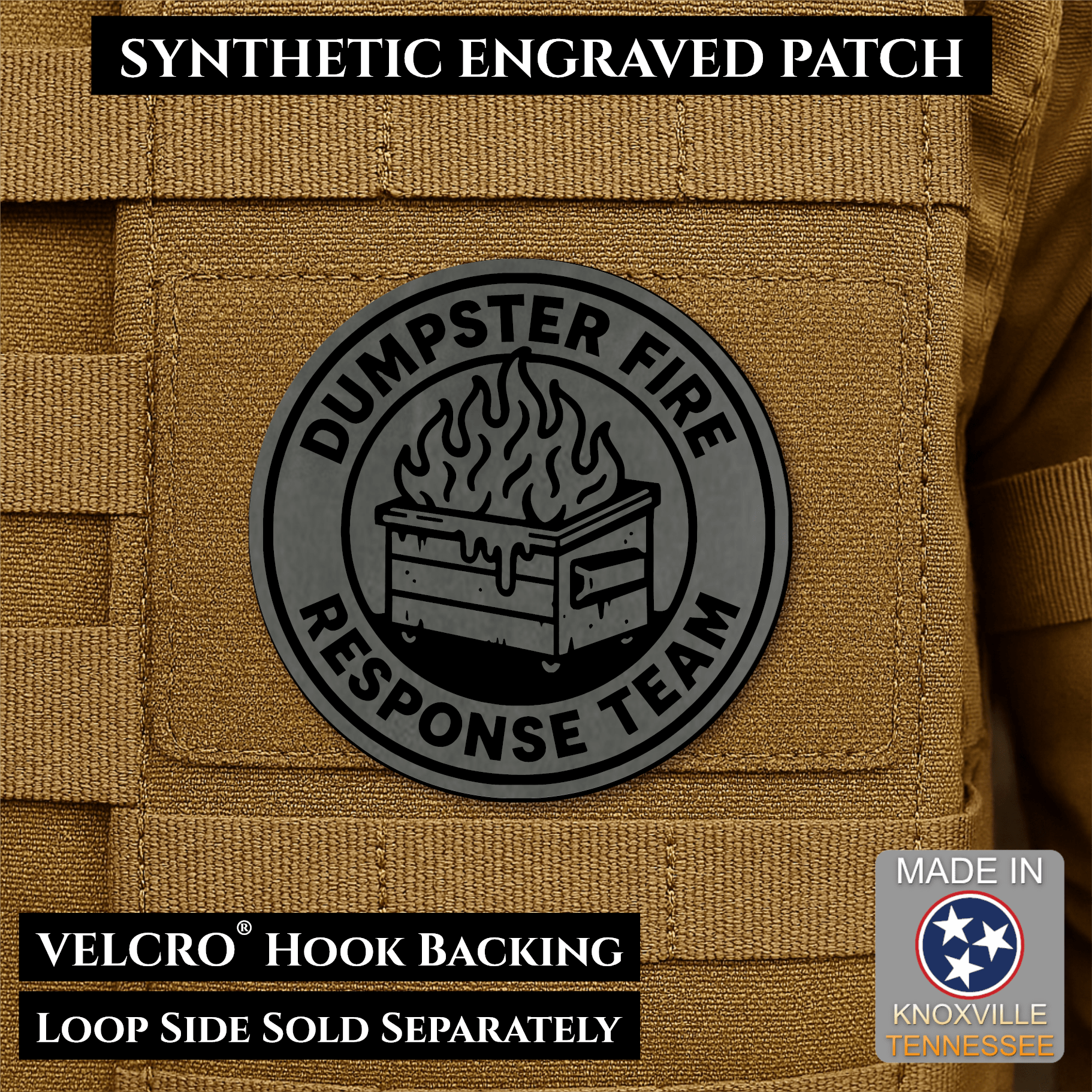 Dumpster Fire Response Team Morale Patch 3" Round Hook & Loop | Made in USA - LoneStar Adhesive