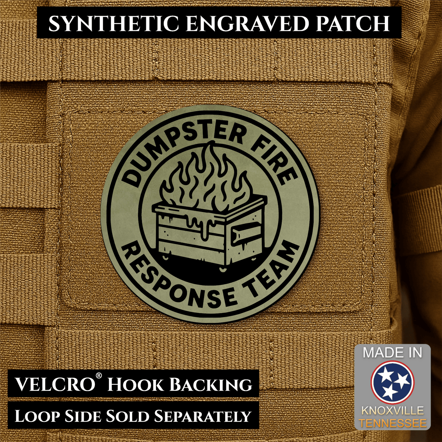 Dumpster Fire Response Team Morale Patch 3" Round Hook & Loop | Made in USA - LoneStar Adhesive