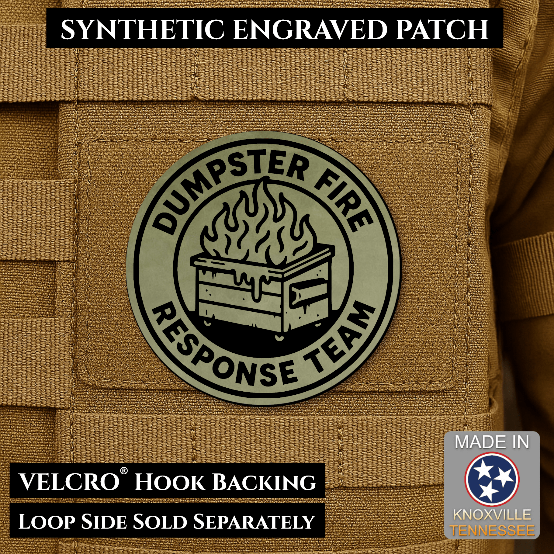 Dumpster Fire Response Team Morale Patch 3" Round Hook & Loop | Made in USA - LoneStar Adhesive