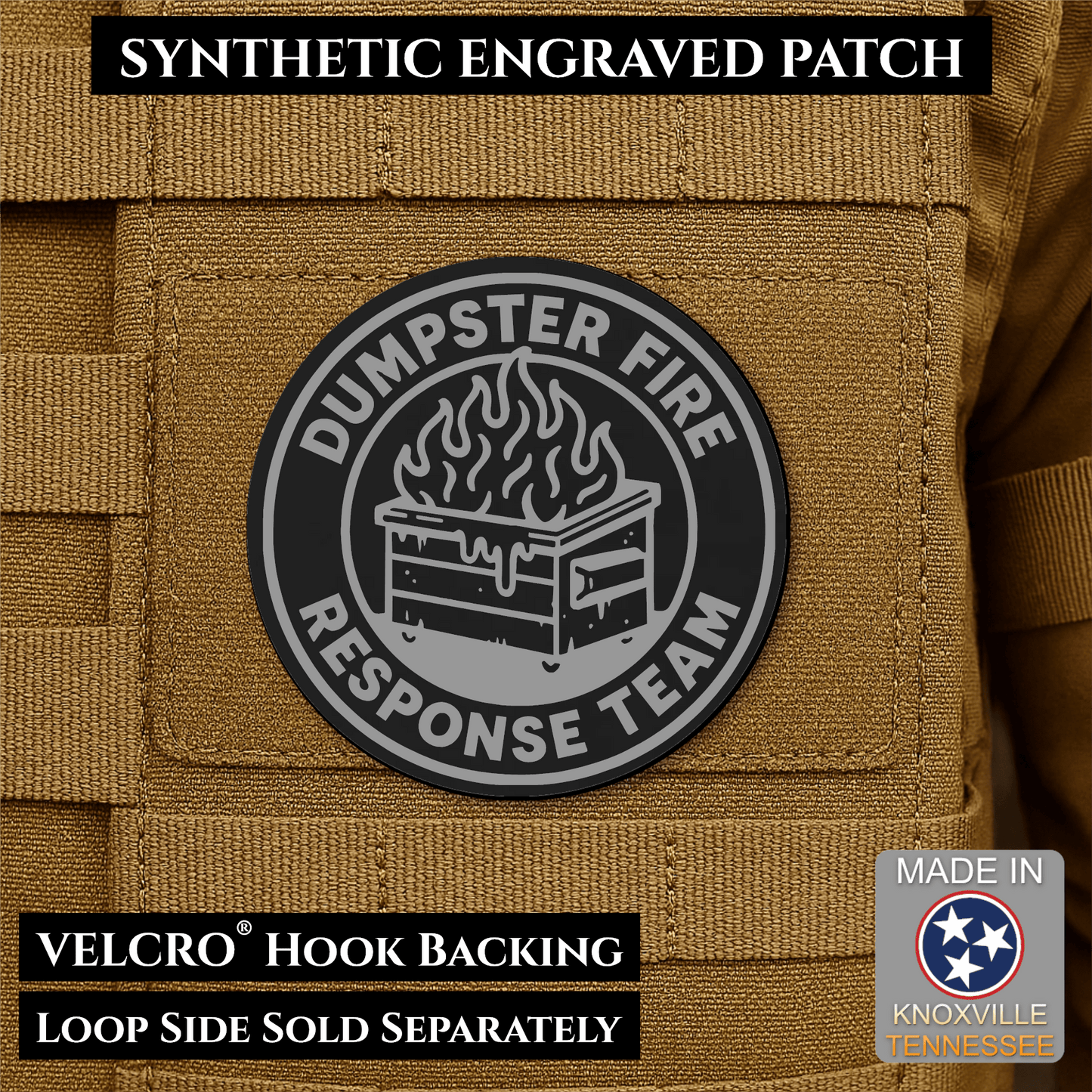 Dumpster Fire Response Team Morale Patch 3" Round Hook & Loop | Made in USA - LoneStar Adhesive