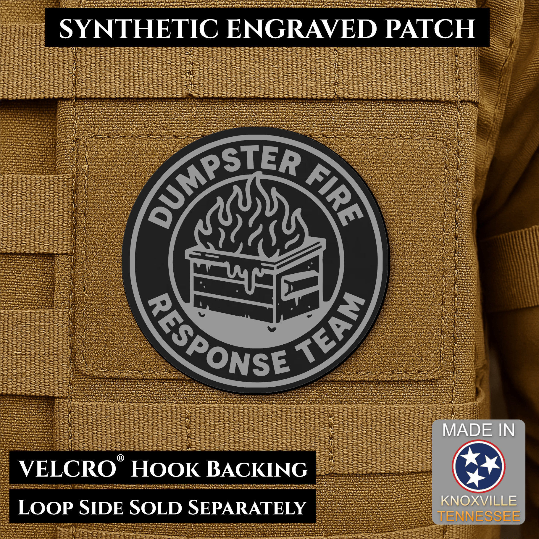 Dumpster Fire Response Team Morale Patch 3" Round Hook & Loop | Made in USA - LoneStar Adhesive