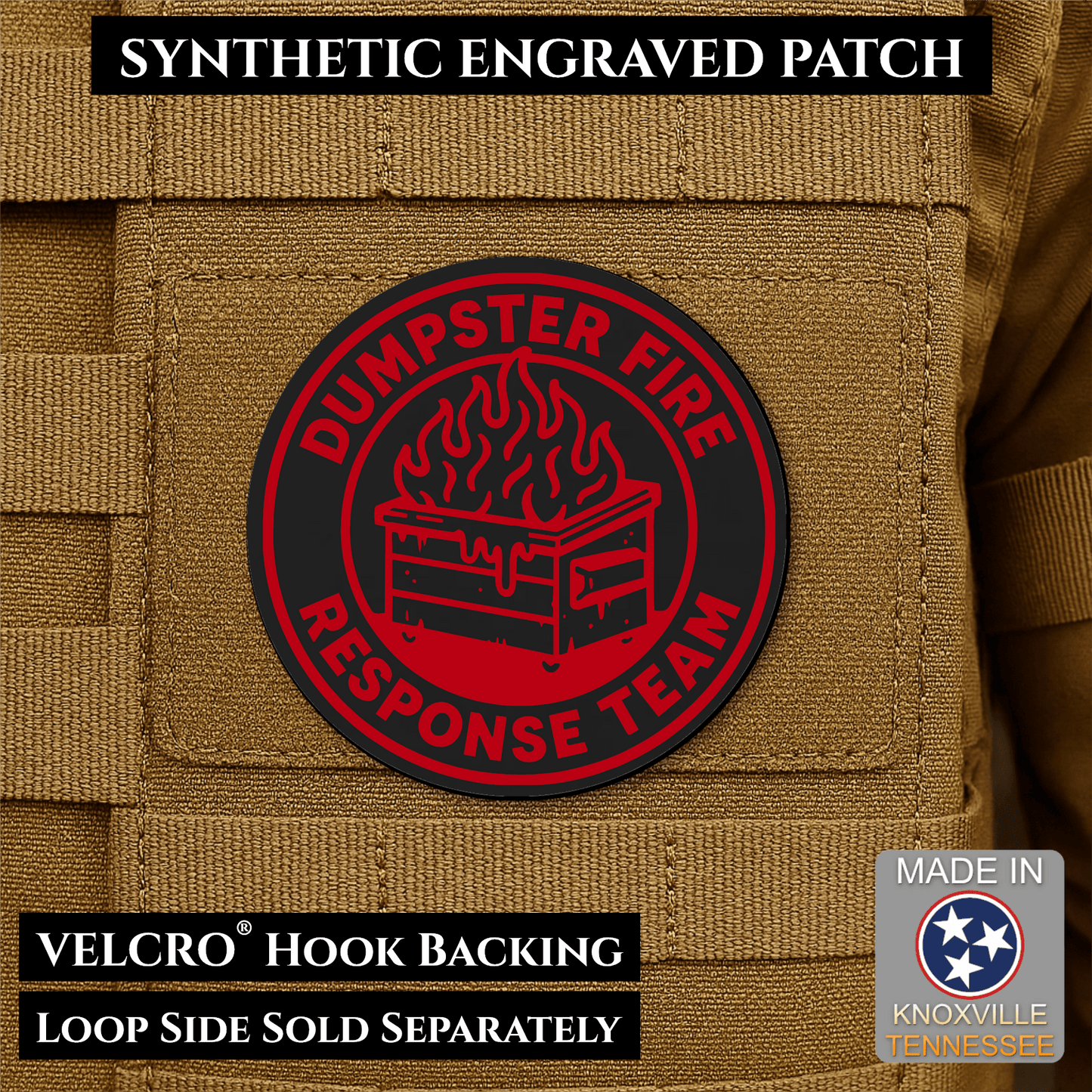 Dumpster Fire Response Team Morale Patch 3" Round Hook & Loop | Made in USA - LoneStar Adhesive