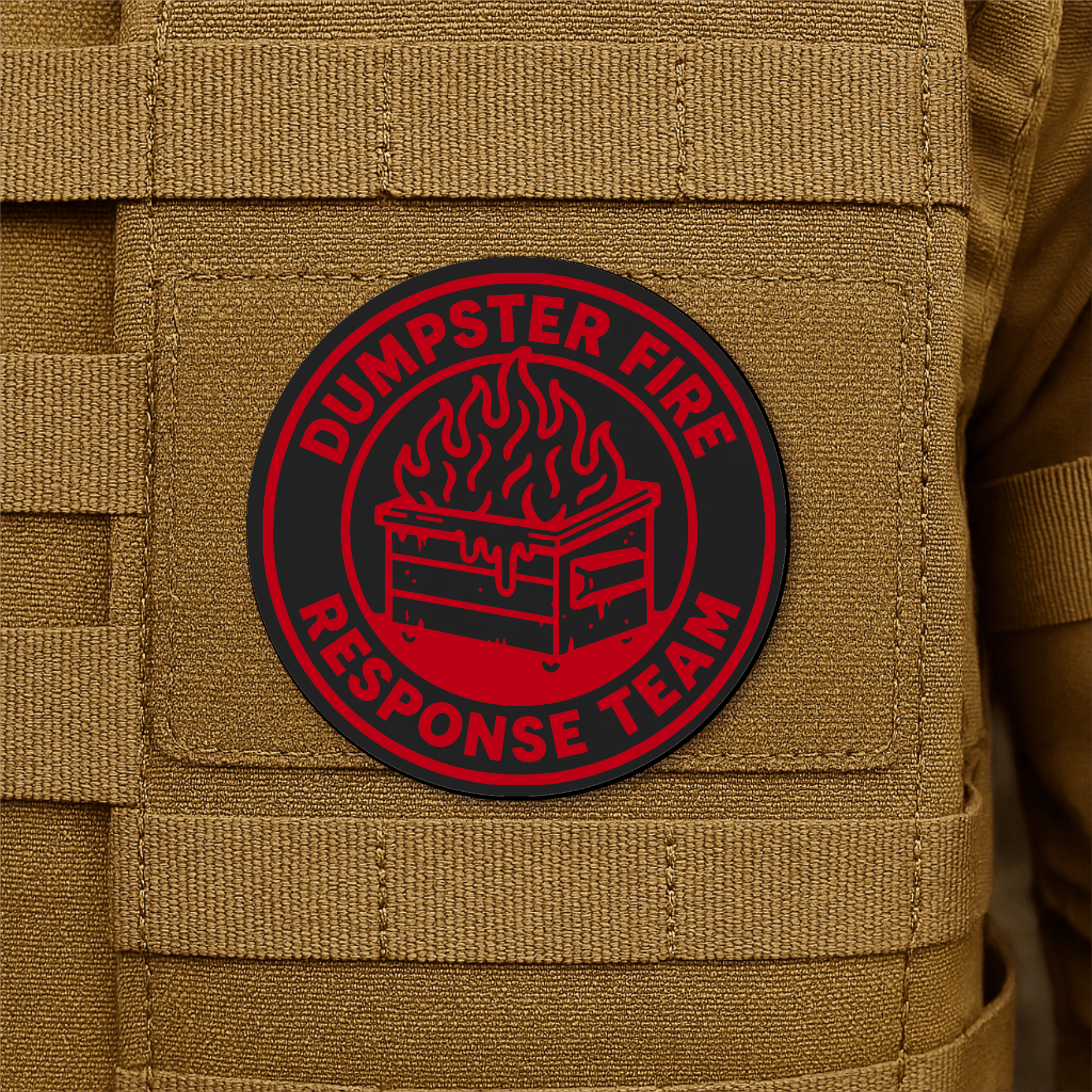 Dumpster Fire Response Team Morale Patch 3" Round Hook & Loop | Made in USA - LoneStar Adhesive