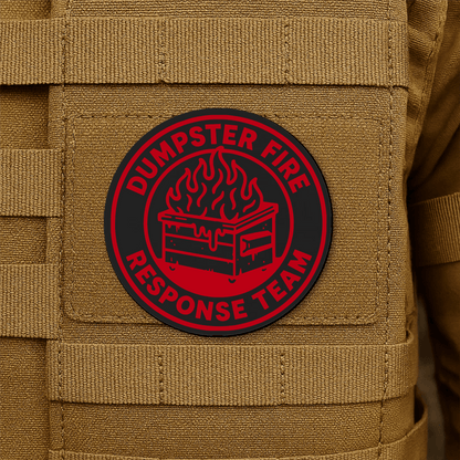 Dumpster Fire Response Team Morale Patch 3" Round Hook & Loop | Made in USA - LoneStar Adhesive