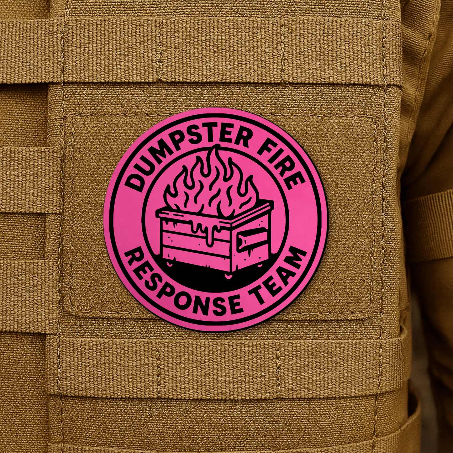 Dumpster Fire Response Team Morale Patch 3" Round Hook & Loop | Made in USA - LoneStar Adhesive