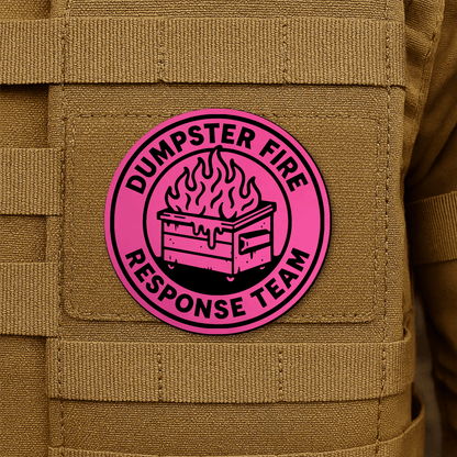 Dumpster Fire Response Team Morale Patch 3" Round Hook & Loop | Made in USA - LoneStar Adhesive