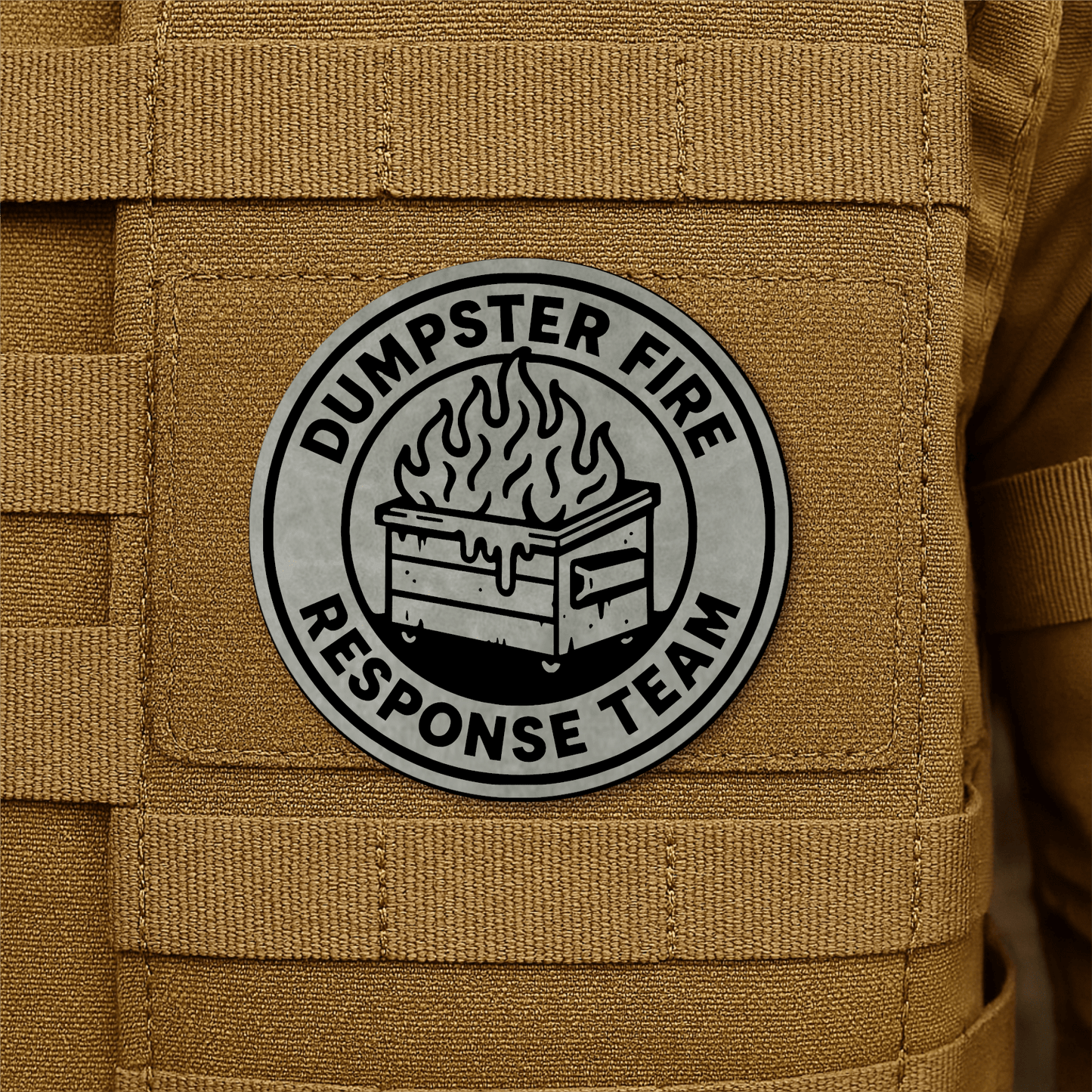 Dumpster Fire Response Team Morale Patch 3" Round Hook & Loop | Made in USA - LoneStar Adhesive
