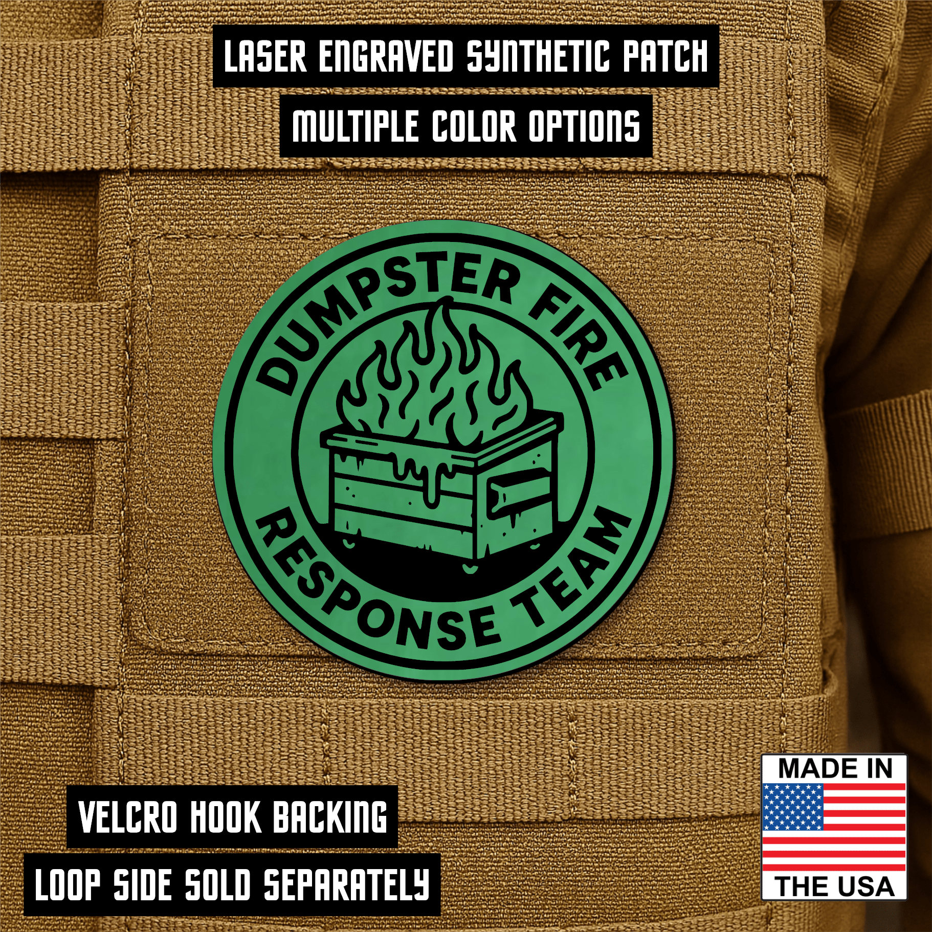 Dumpster Fire Response Team Morale Patch 3" Round Hook & Loop | Made in USA - LoneStar Adhesive