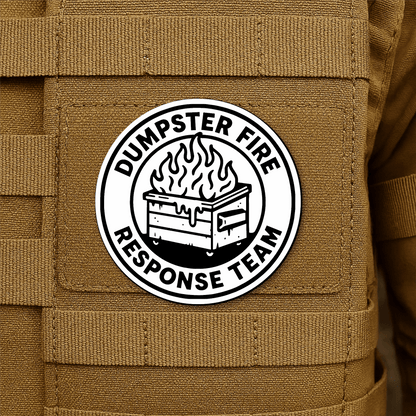 Dumpster Fire Response Team Morale Patch 3" Round Hook & Loop | Made in USA - LoneStar Adhesive