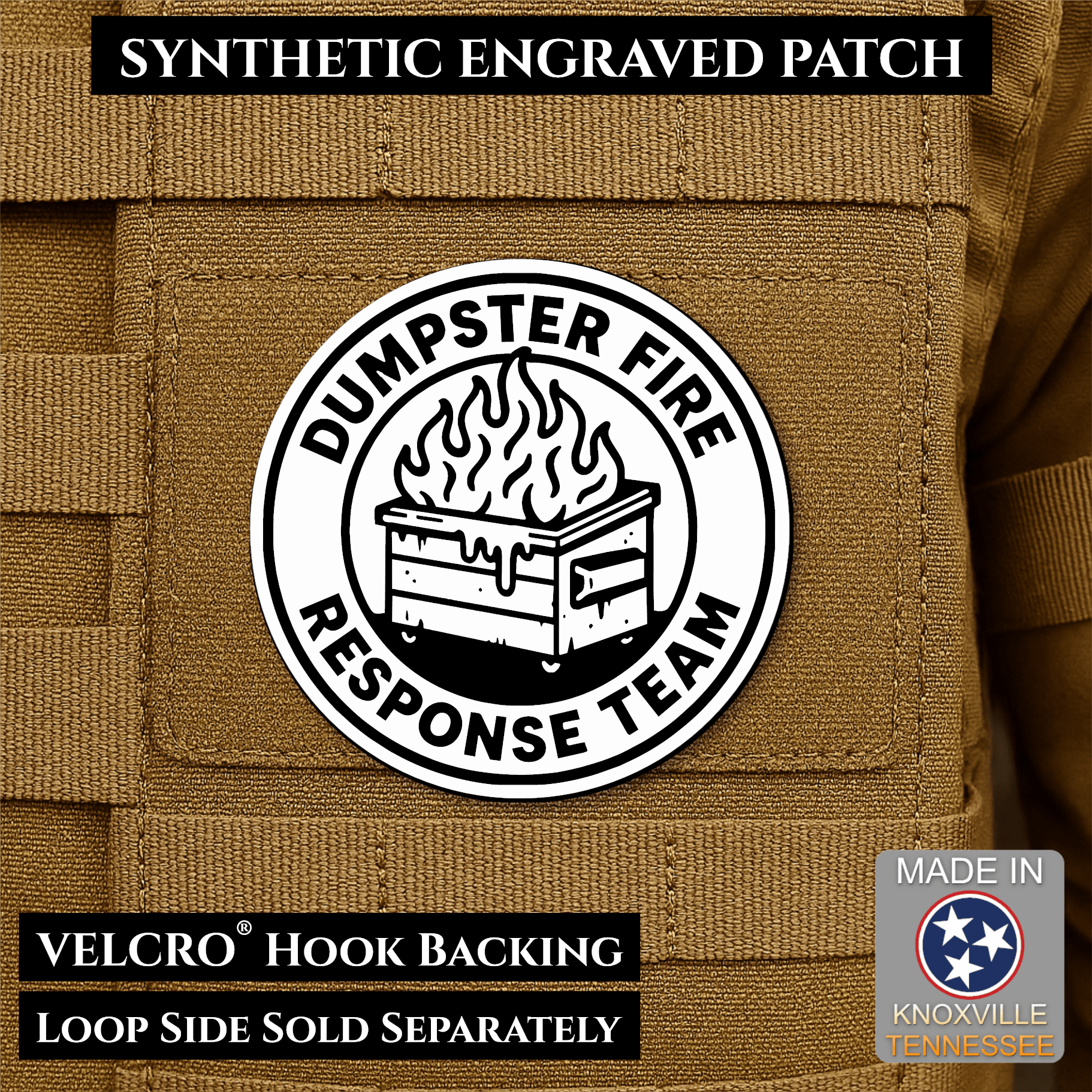 Dumpster Fire Response Team Morale Patch 3" Round Hook & Loop | Made in USA - LoneStar Adhesive