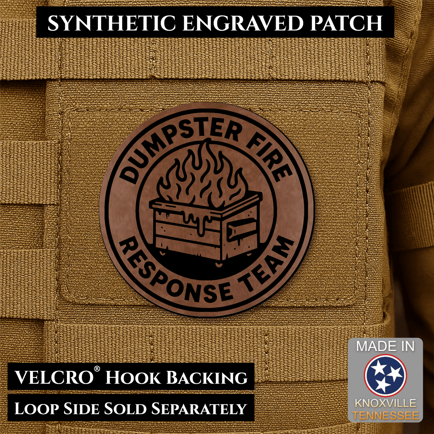 Dumpster Fire Response Team Morale Patch 3" Round Hook & Loop | Made in USA - LoneStar Adhesive