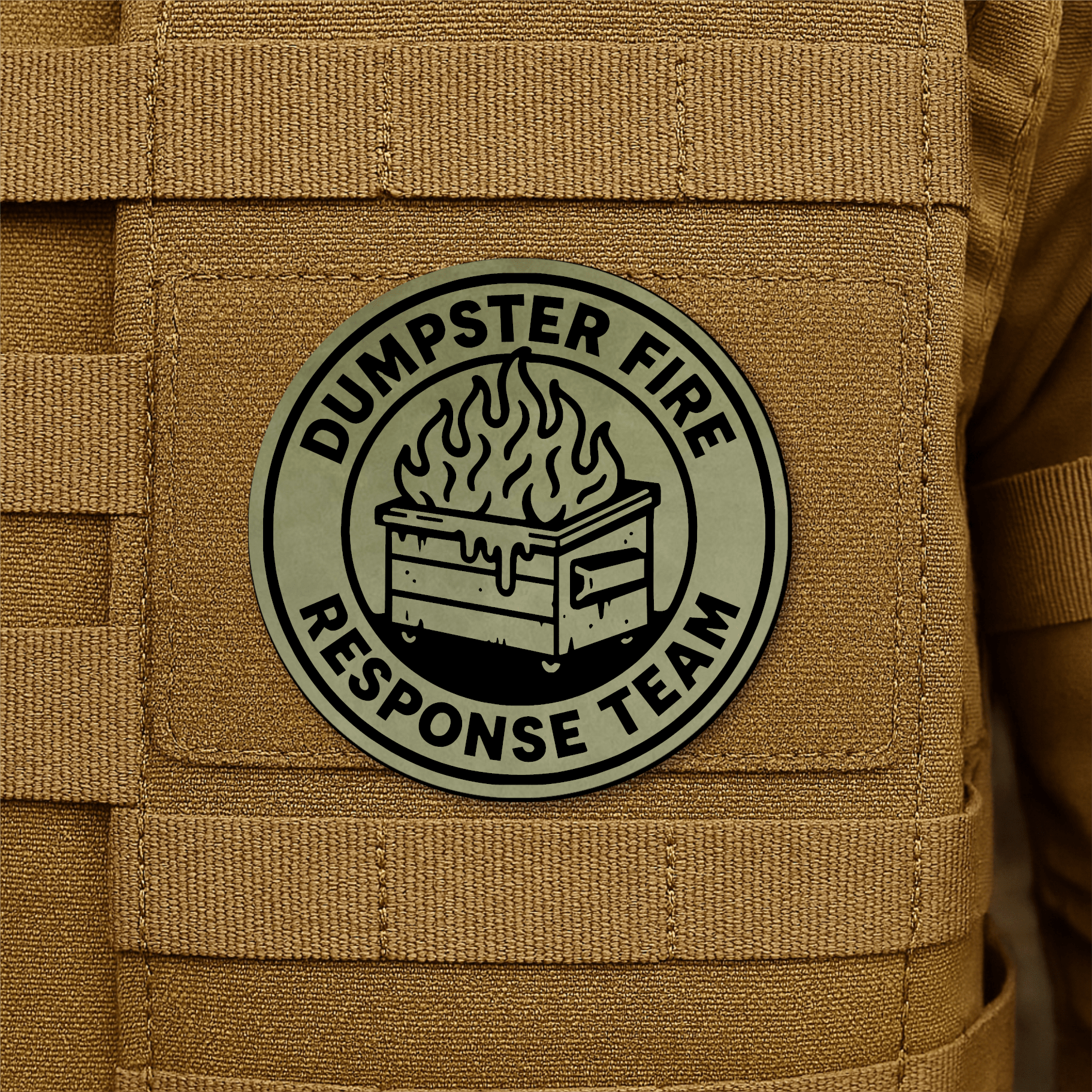 Dumpster Fire Response Team Morale Patch 3" Round Hook & Loop | Made in USA - LoneStar Adhesive