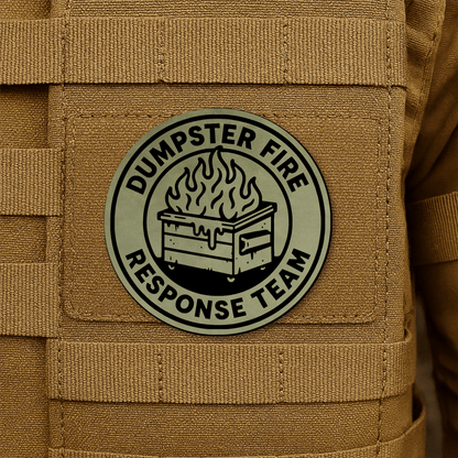 Dumpster Fire Response Team Morale Patch 3" Round Hook & Loop | Made in USA - LoneStar Adhesive