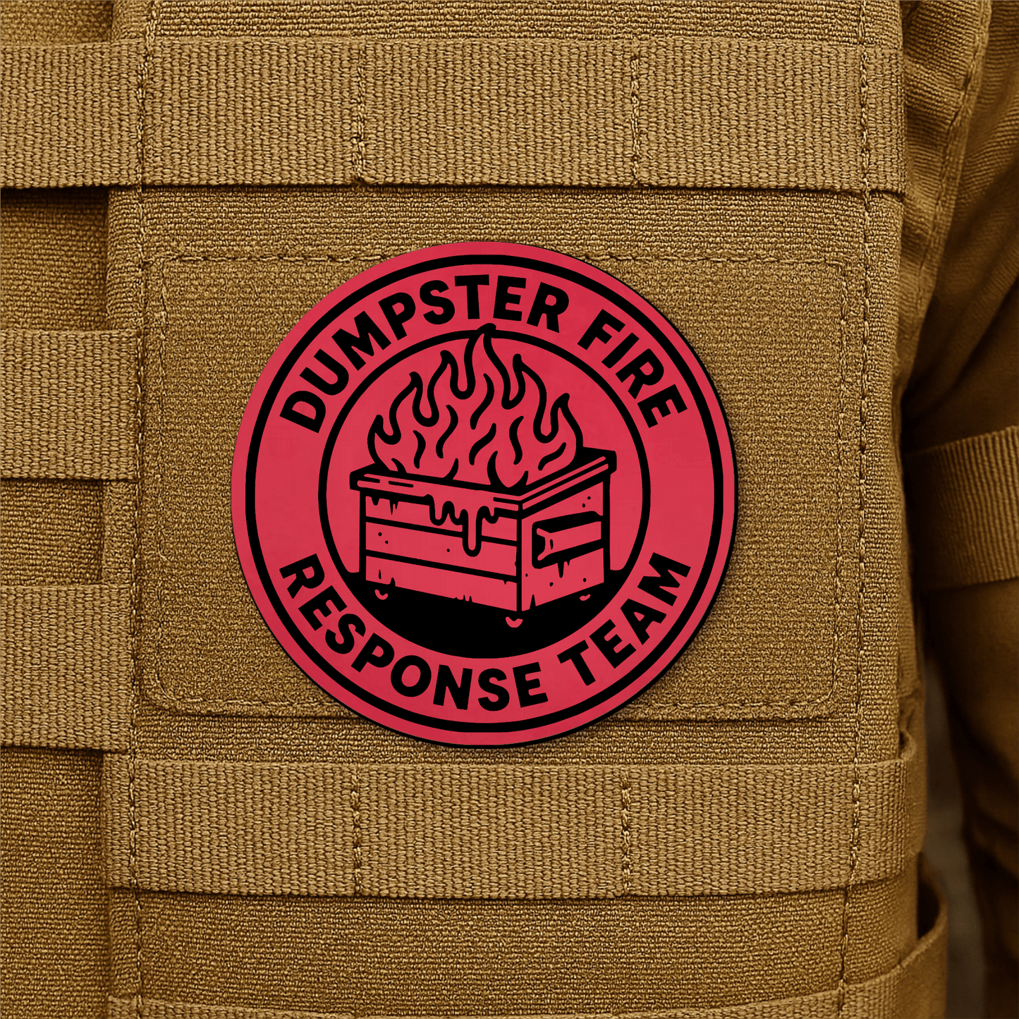 Dumpster Fire Response Team Morale Patch 3" Round Hook & Loop | Made in USA - LoneStar Adhesive