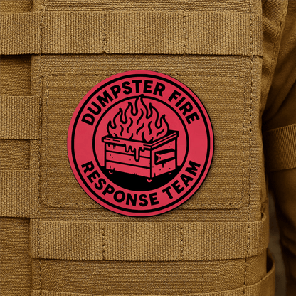 Dumpster Fire Response Team Morale Patch 3" Round Hook & Loop | Made in USA - LoneStar Adhesive