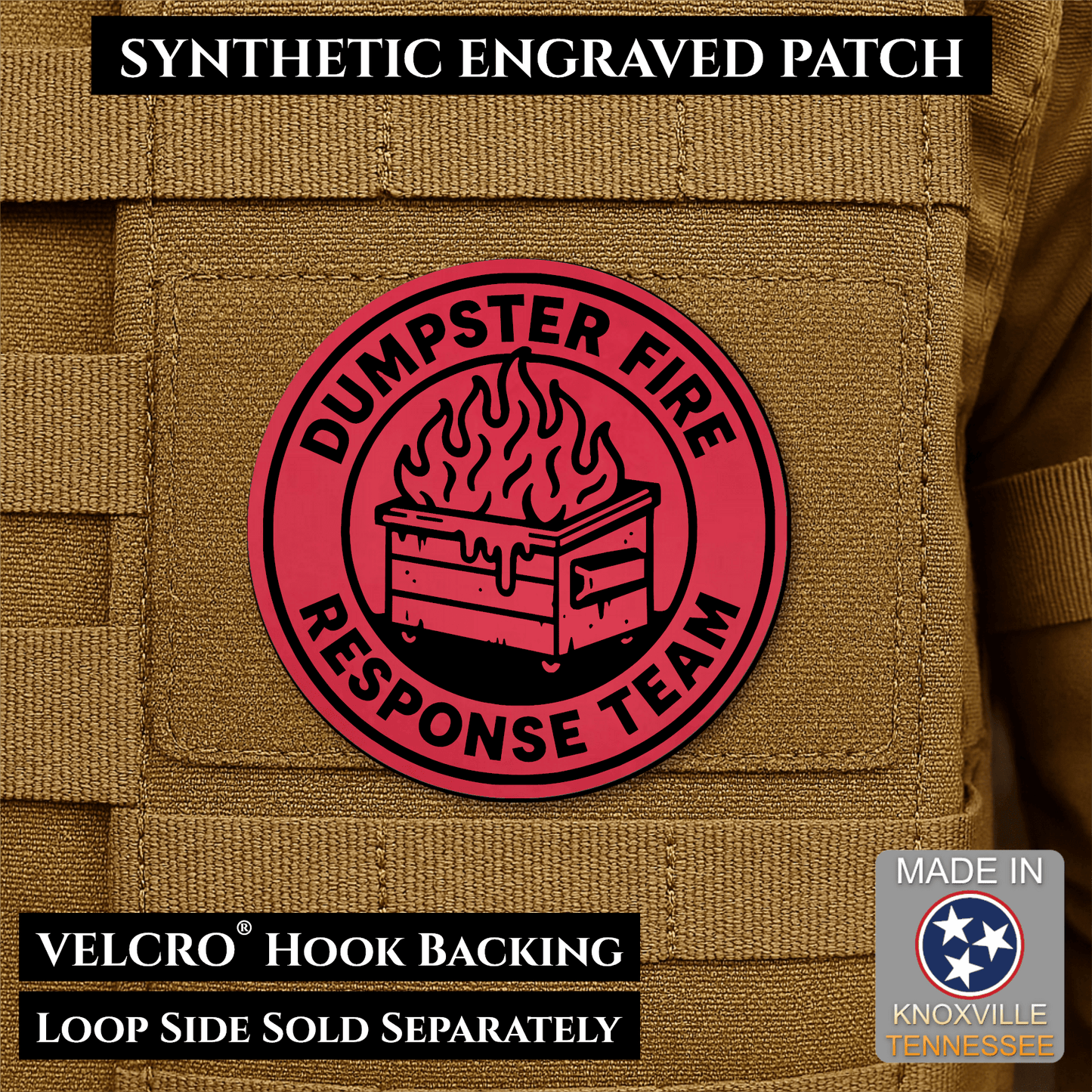 Dumpster Fire Response Team Morale Patch 3" Round Hook & Loop | Made in USA - LoneStar Adhesive