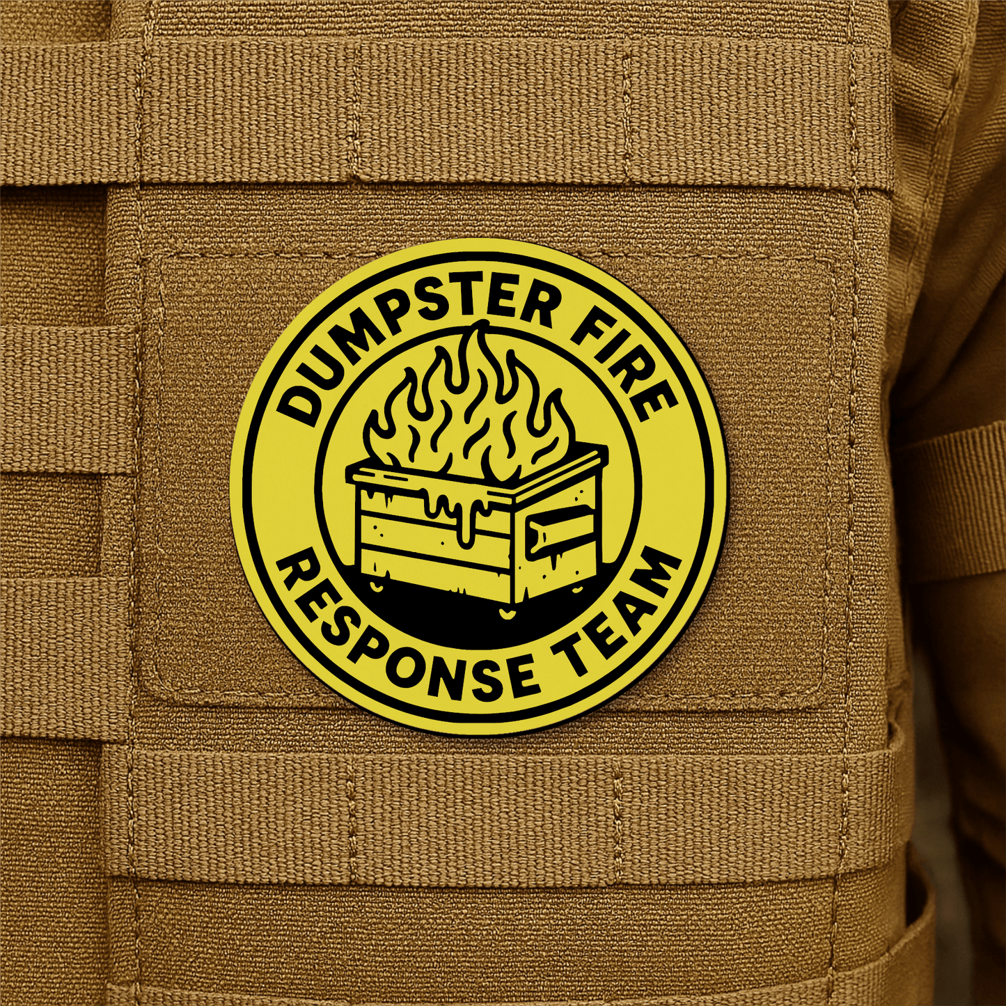 Dumpster Fire Response Team Morale Patch 3" Round Hook & Loop | Made in USA - LoneStar Adhesive