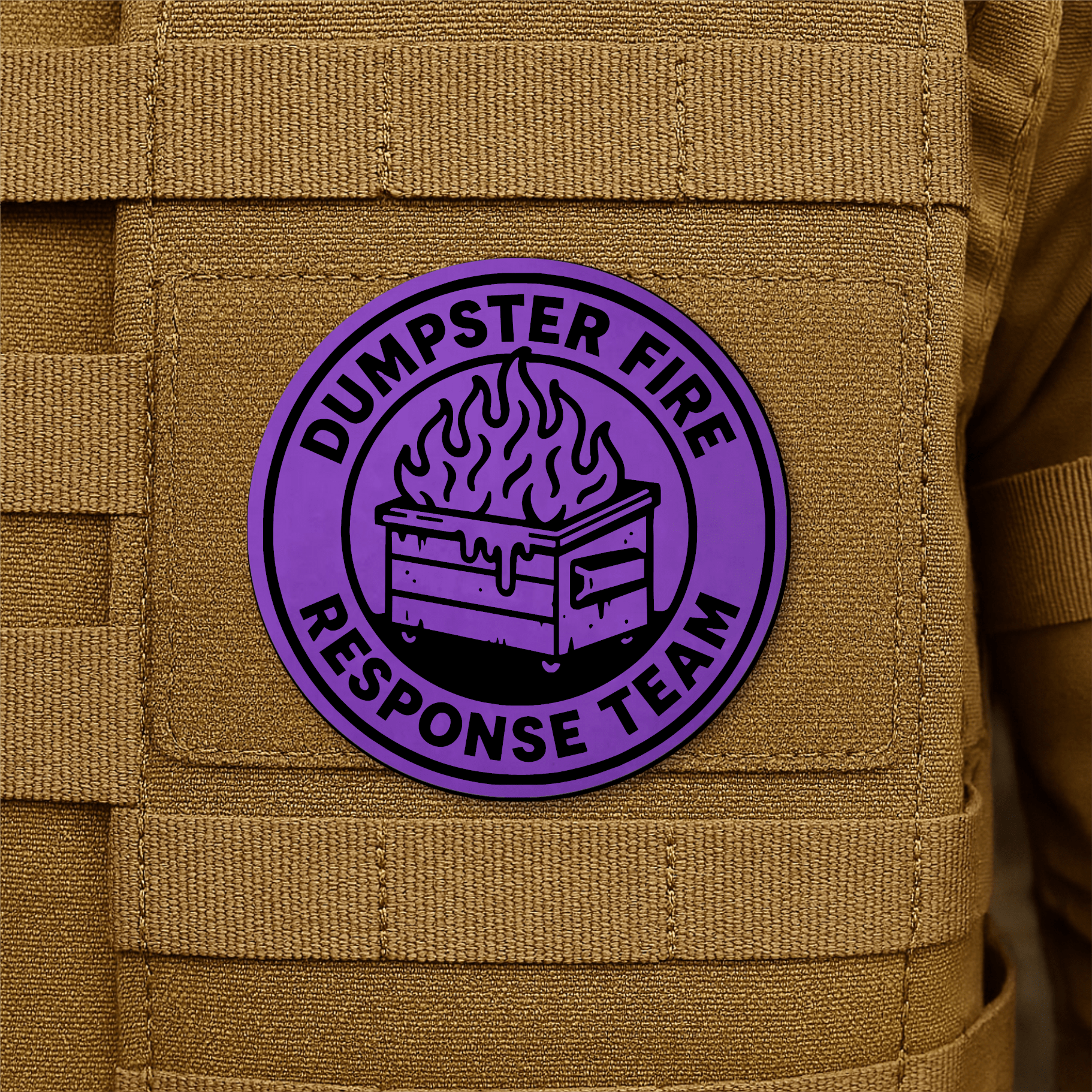 Dumpster Fire Response Team Morale Patch 3" Round Hook & Loop | Made in USA - LoneStar Adhesive