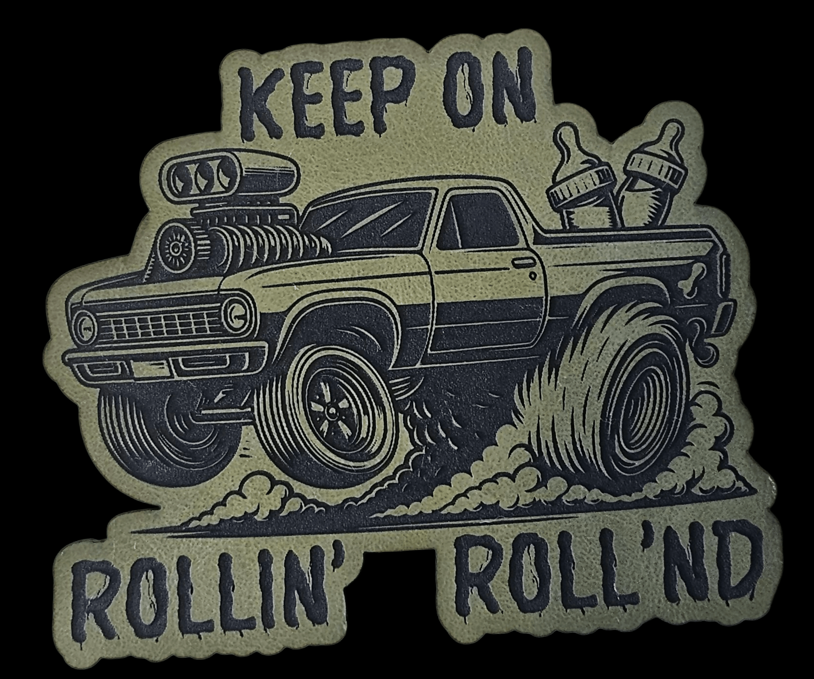 El Camino Hot Rod With Baby Bottles ( No Name) - LoneStar Adhesive