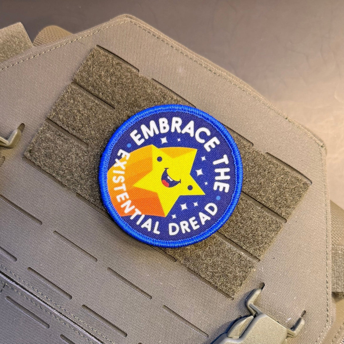 Embrace the Existential Dread Funny Printed Morale Patch, 3" Round | VELCRO® Brand Hook Backing - #LoneStar Adhesive#