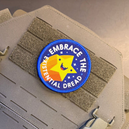 Embrace the Existential Dread Funny Printed Morale Patch, 3" Round | VELCRO® Brand Hook Backing - #LoneStar Adhesive#