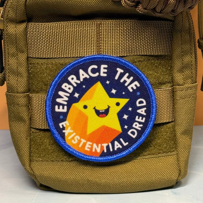 Embrace the Existential Dread Funny Printed Morale Patch, 3" Round | VELCRO® Brand Hook Backing - #LoneStar Adhesive#