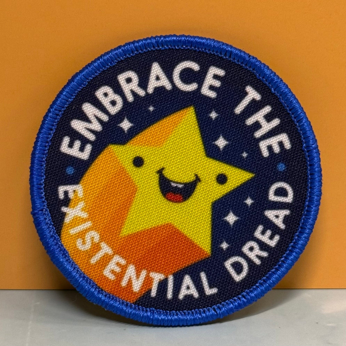 Embrace the Existential Dread Funny Printed Morale Patch, 3" Round | VELCRO® Brand Hook Backing - #LoneStar Adhesive#