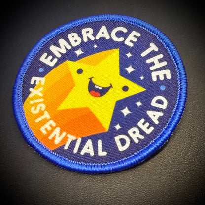 Embrace the Existential Dread Funny Printed Morale Patch, 3" Round | VELCRO® Brand Hook Backing - #LoneStar Adhesive#