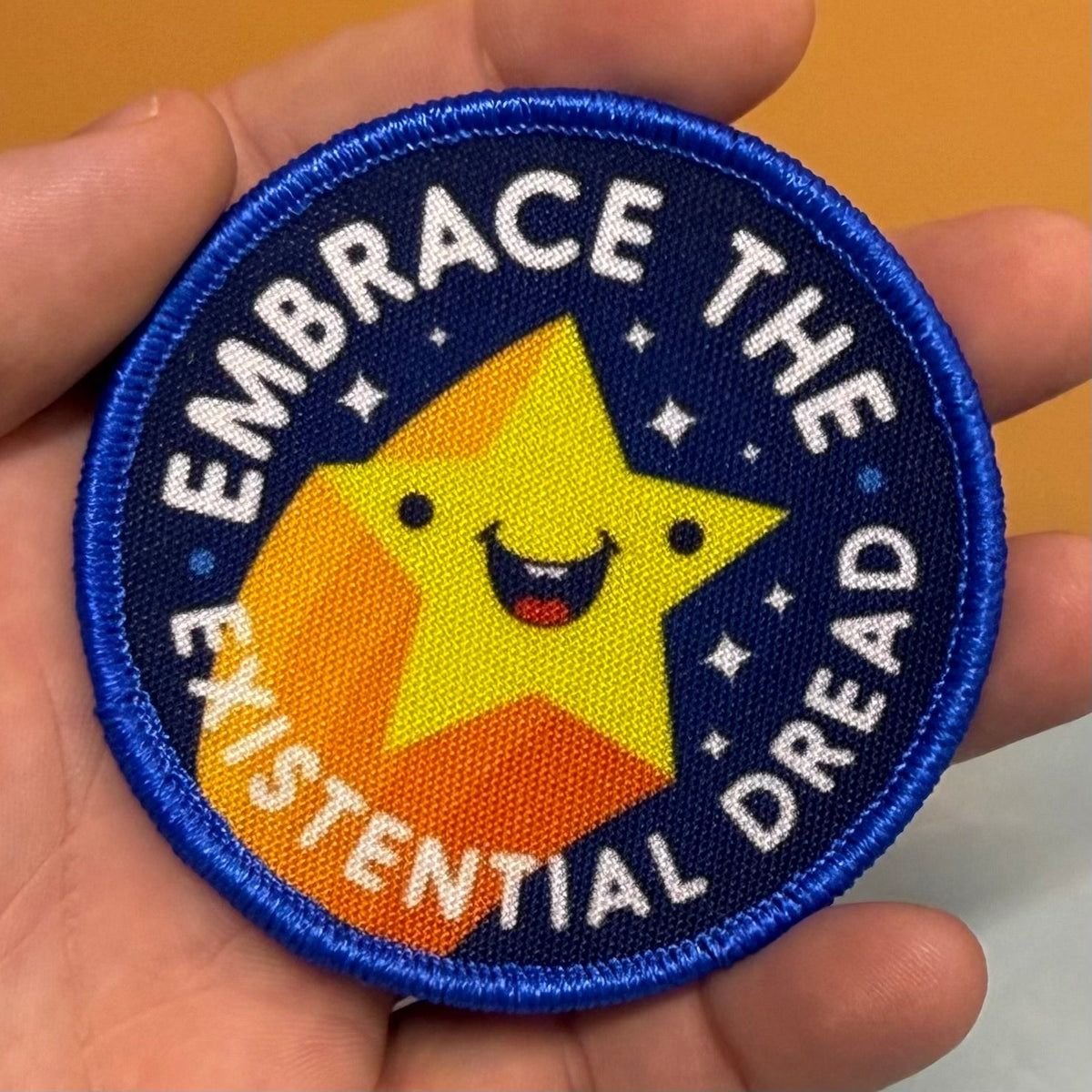 Embrace the Existential Dread Funny Printed Morale Patch, 3" Round | VELCRO® Brand Hook Backing - #LoneStar Adhesive#