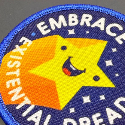 Embrace the Existential Dread Funny Printed Morale Patch, 3" Round | VELCRO® Brand Hook Backing - #LoneStar Adhesive#