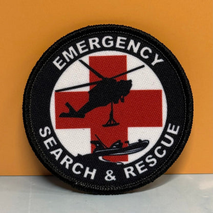 Emergency Search & Rescue Printed Morale Patch, 3" Round | VELCRO® Brand Hook Backing - #LoneStar Adhesive#