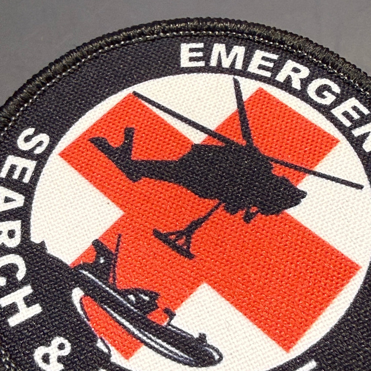 Emergency Search & Rescue Printed Morale Patch, 3" Round | VELCRO® Brand Hook Backing - #LoneStar Adhesive#