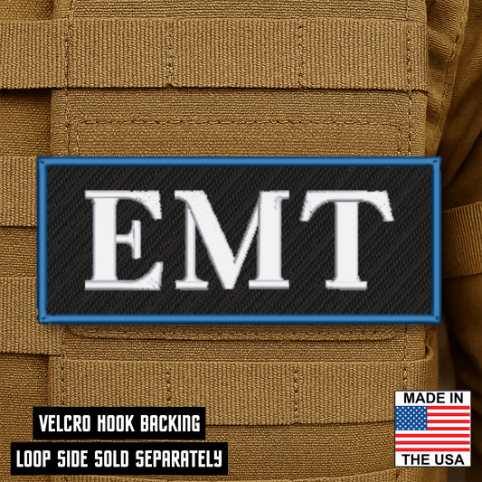 EMT ID Plate Carrier Patch 2.5" x 6" Hook & Loop | Made in USA - LoneStar Adhesive