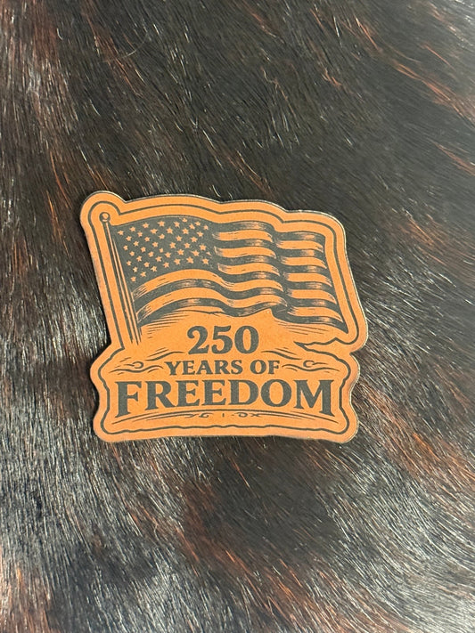 Engraved 250 Years of Freedom American Flag Patch - LoneStar Adhesive