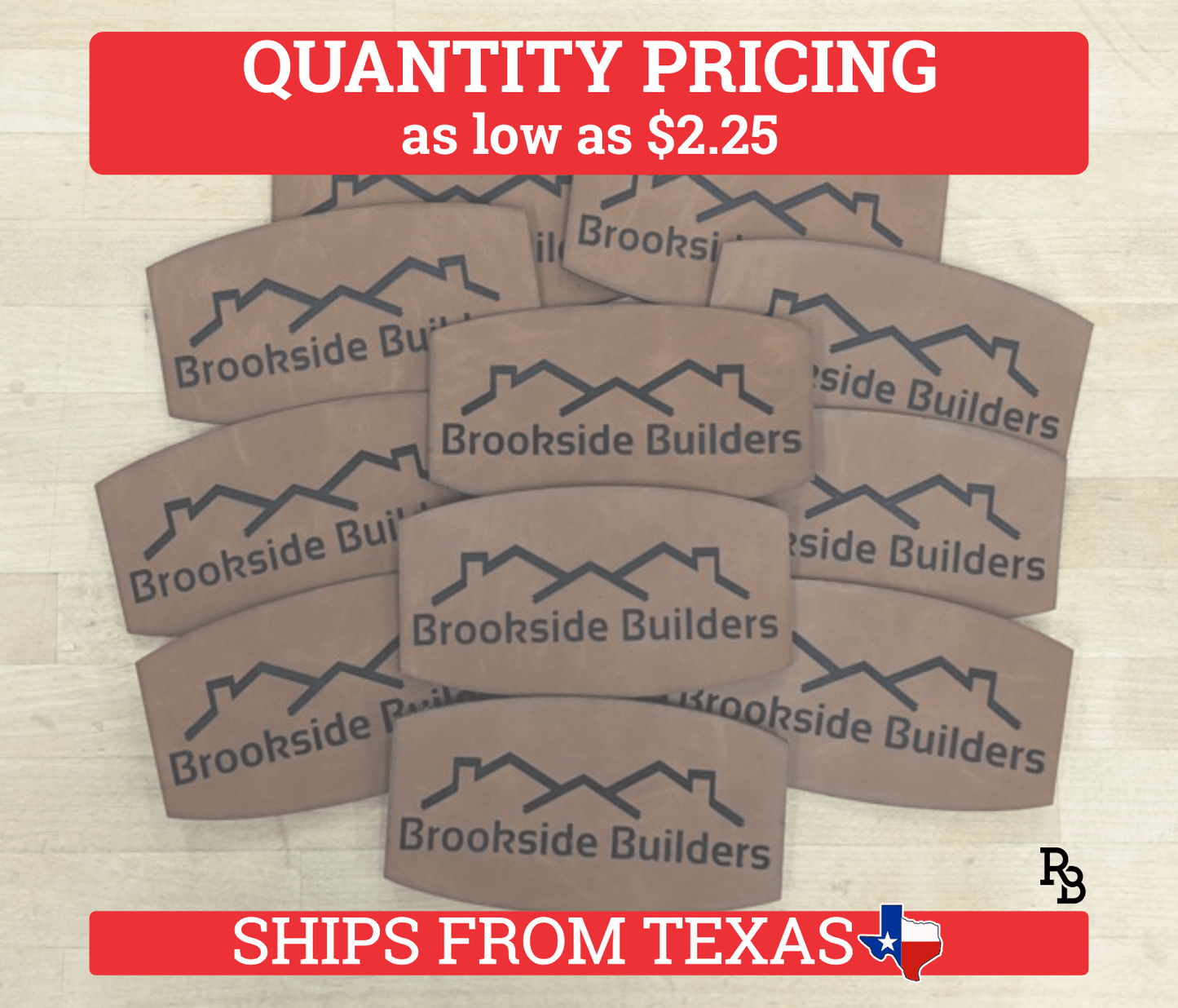Engraved Heritage Leatherette Patches. - LoneStar Adhesive