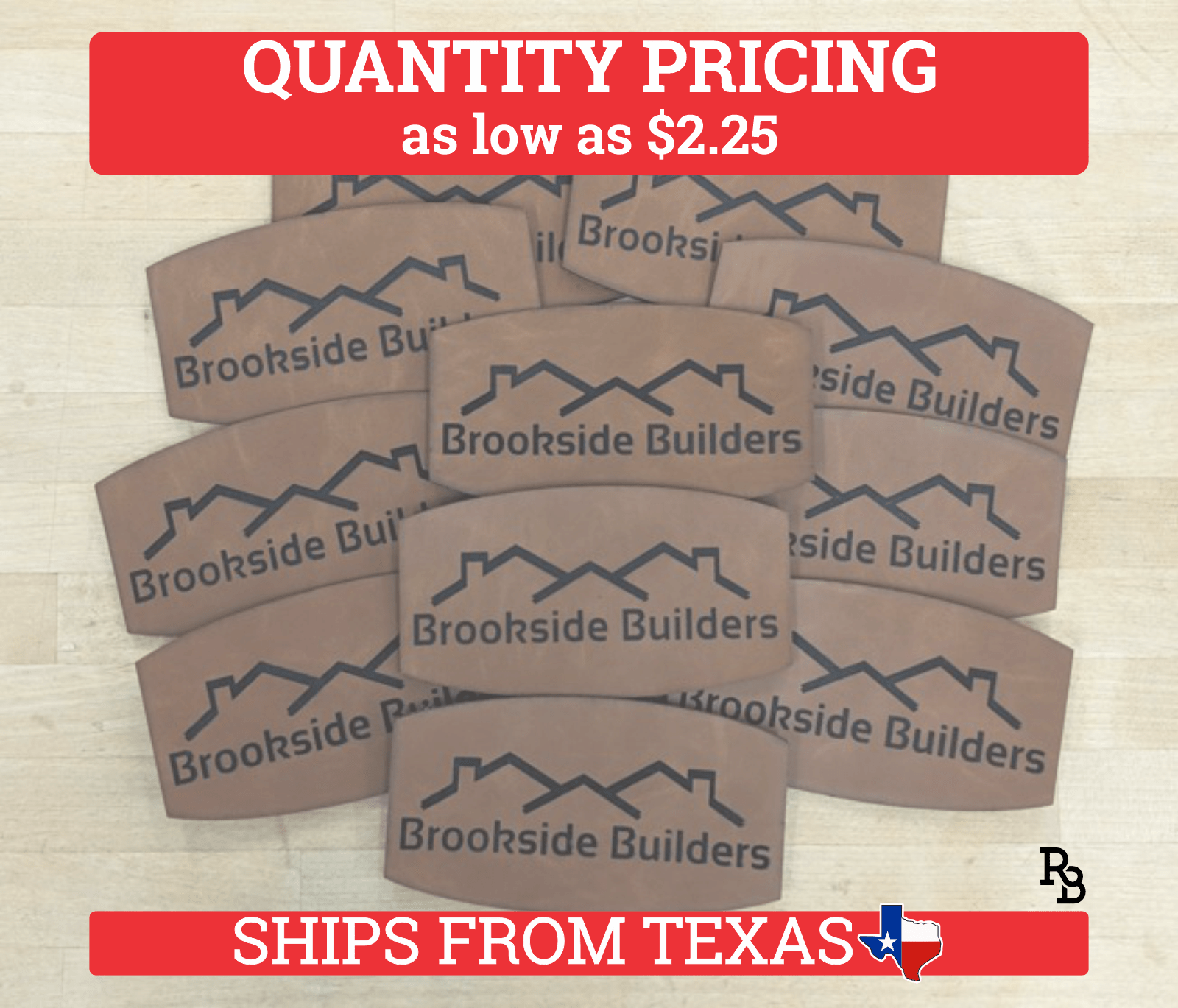 Engraved Heritage Leatherette Patches. - LoneStar Adhesive