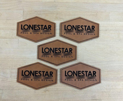 Engraved Heritage Leatherette Patches. - LoneStar Adhesive