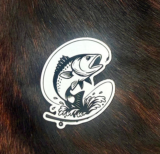 Engraved Hooked Redfish Fishing Patch - LoneStar Adhesive