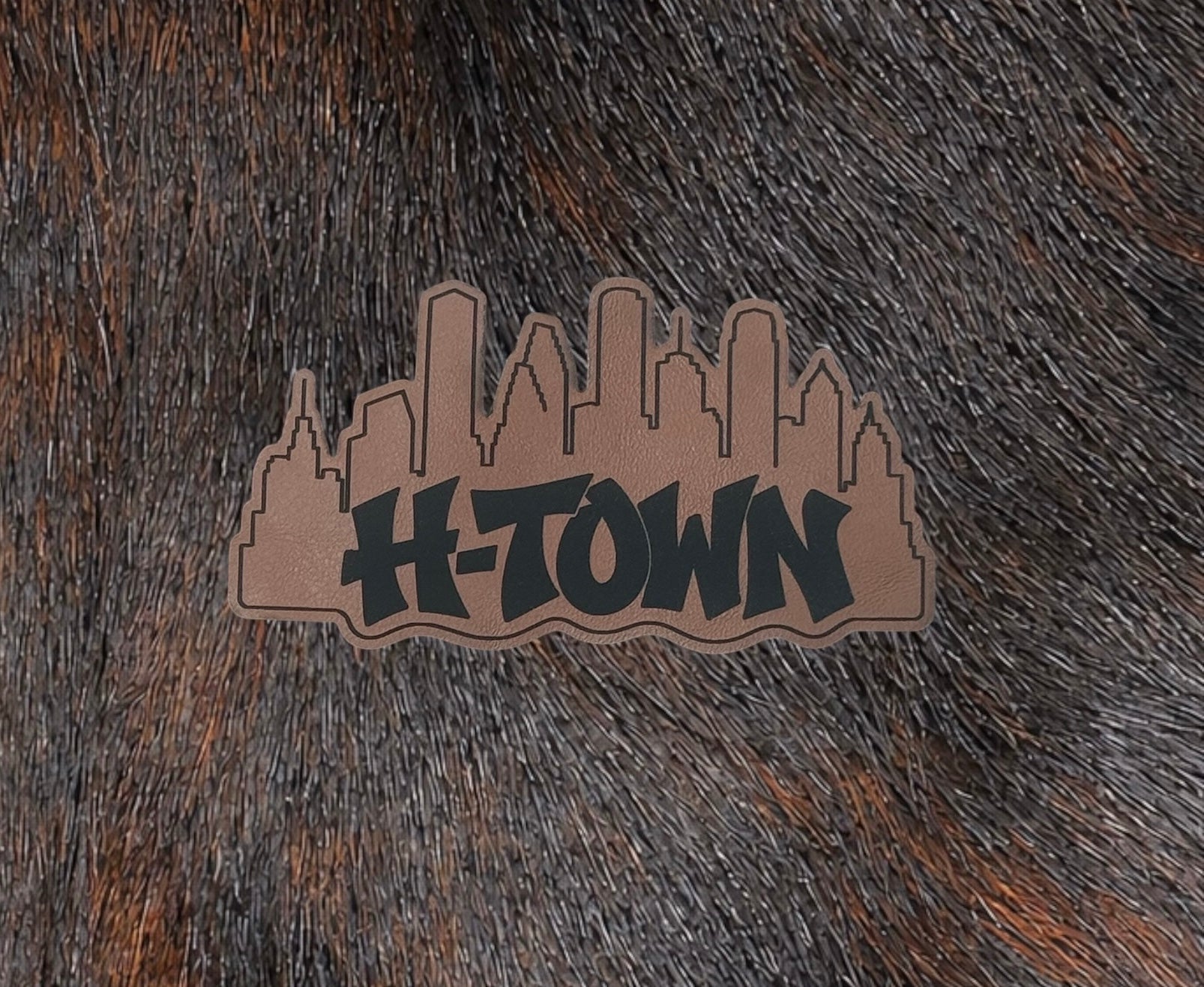 Engraved Houston Skyline H-TOWN Patch - LoneStar Adhesive