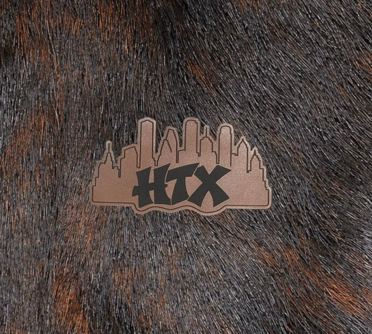 Engraved Houston Skyline HTX Patch - LoneStar Adhesive