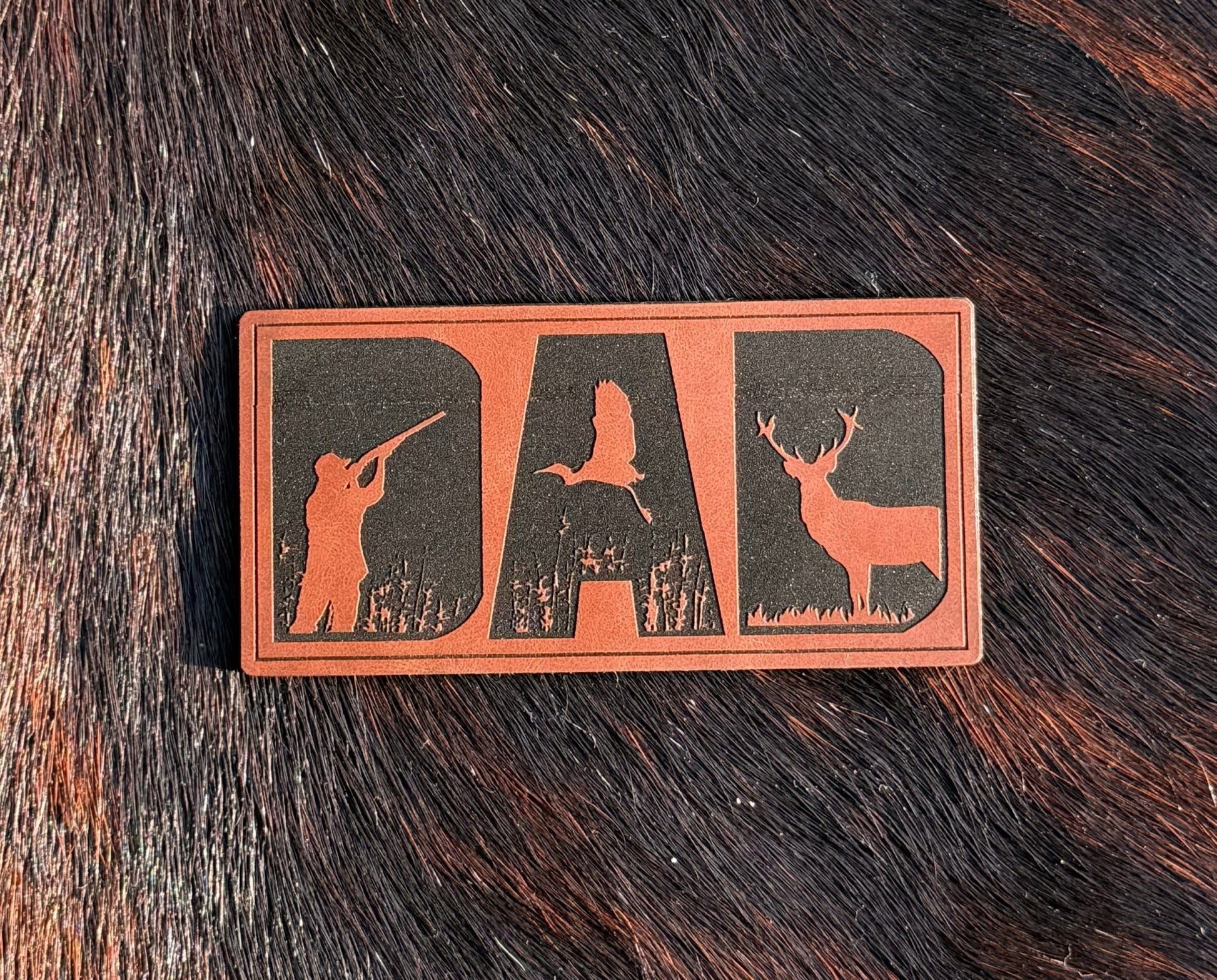 Engraved Hunting Dad Patch - LoneStar Adhesive