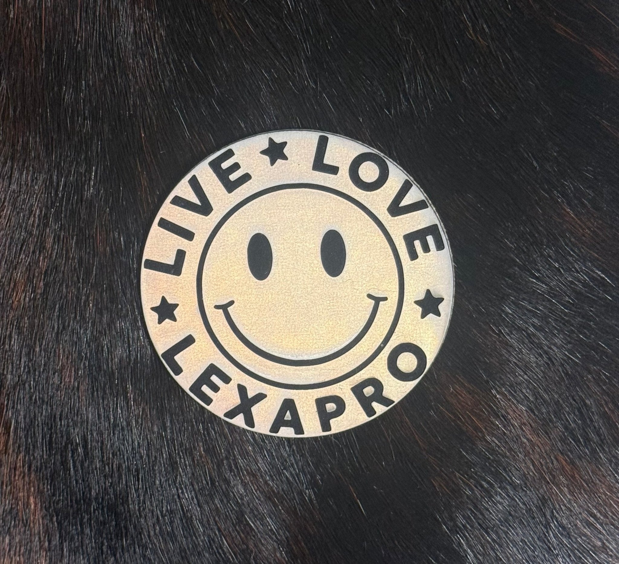 Engraved Live Love Lexapro Smiley Face Patch – Lone Star Adhesive