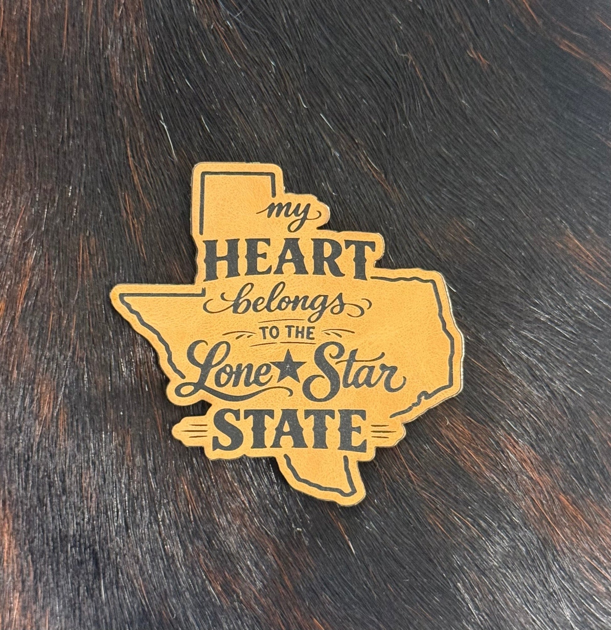 Engraved My Heart Belongs to the Lone Star State Patch - LoneStar Adhesive