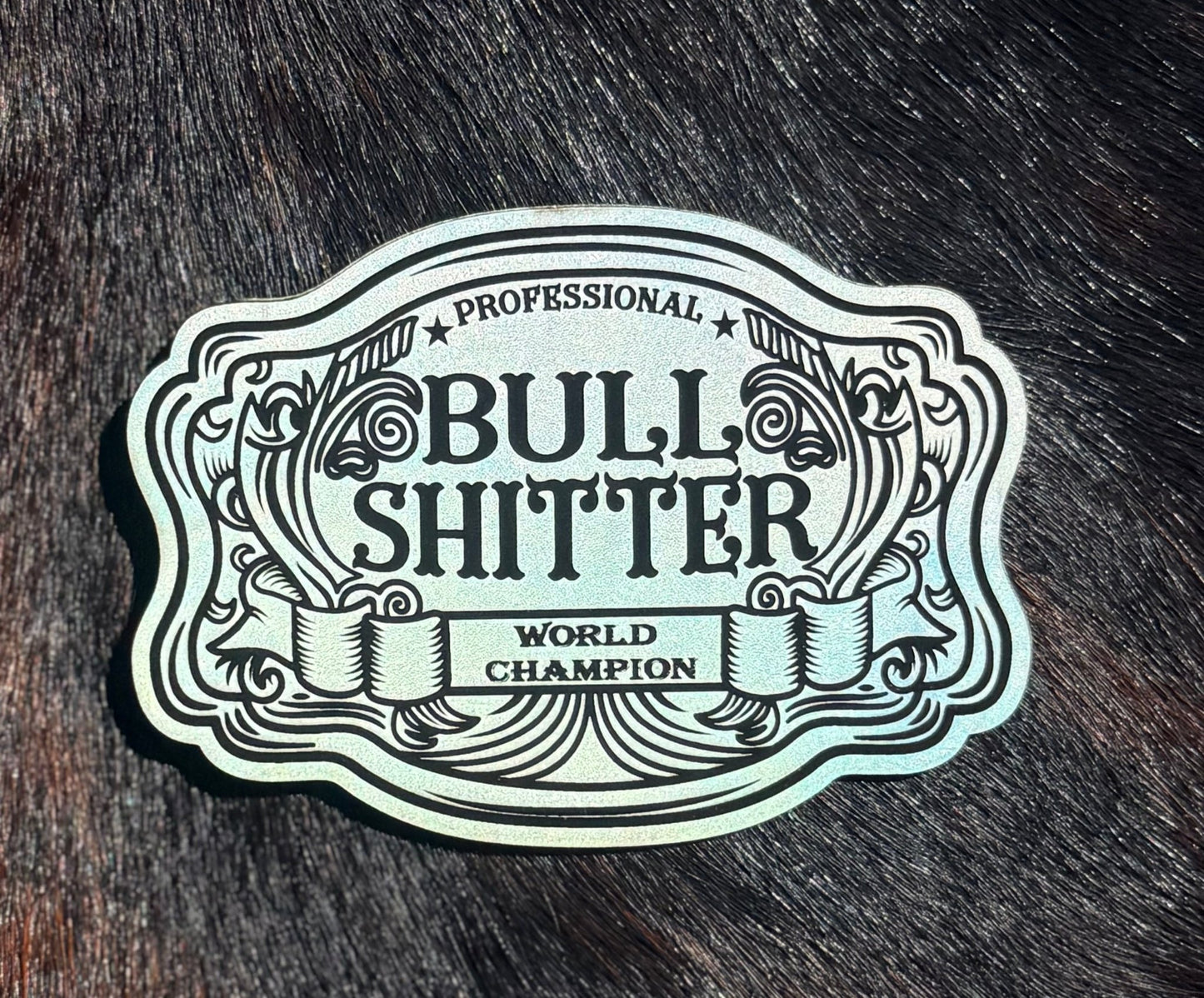 Engraved Professional Bull Shitter World Champion Patch - LoneStar Adhesive