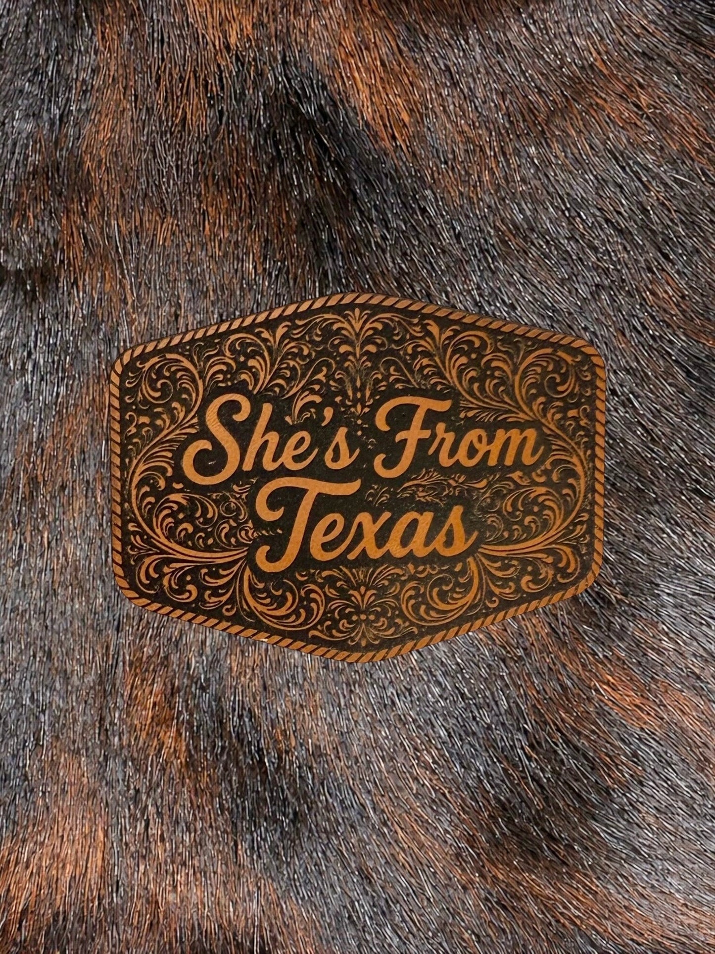 Engraved She’s From Texas Patch - LoneStar Adhesive