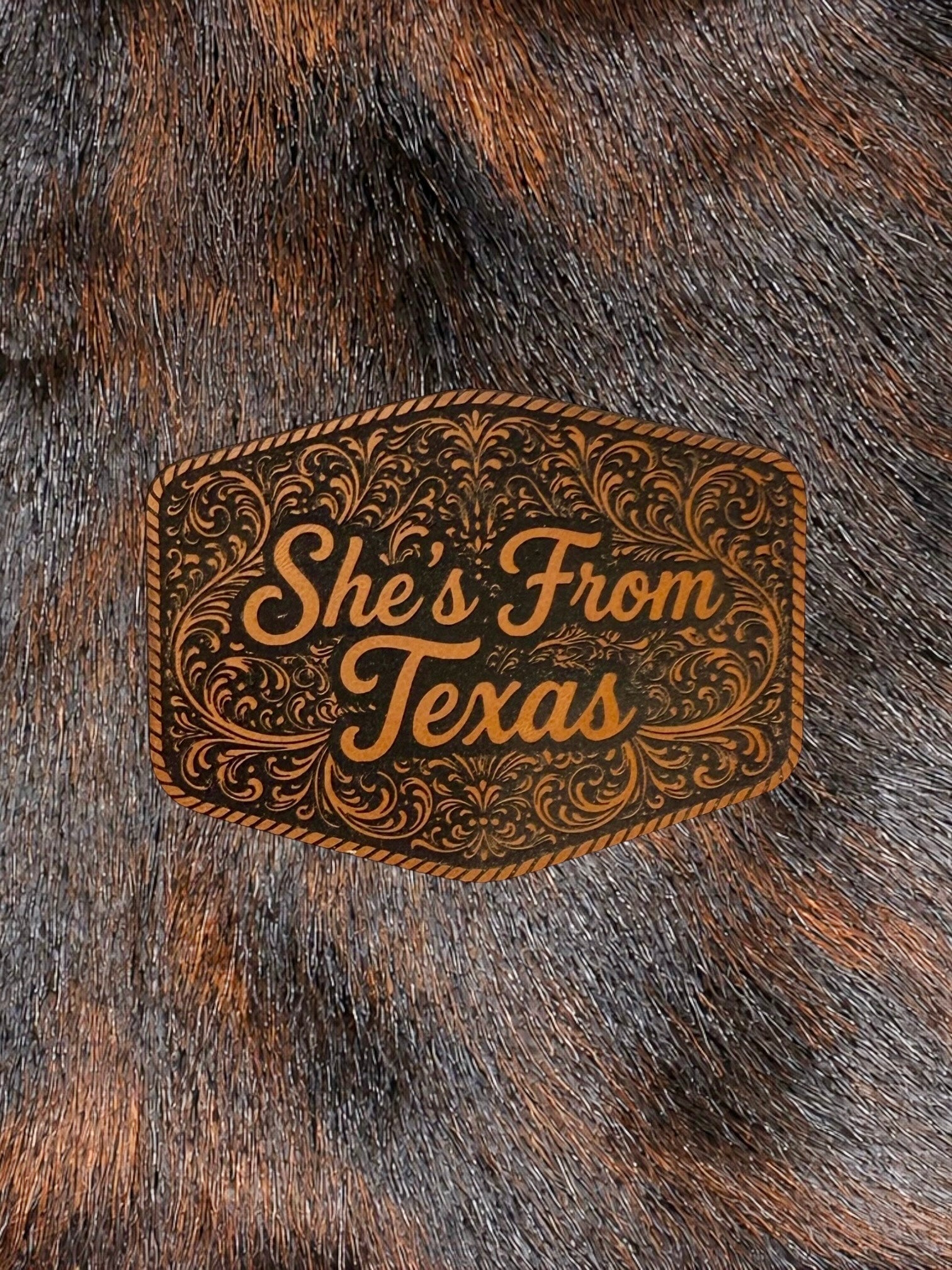 Engraved She’s From Texas Patch - LoneStar Adhesive