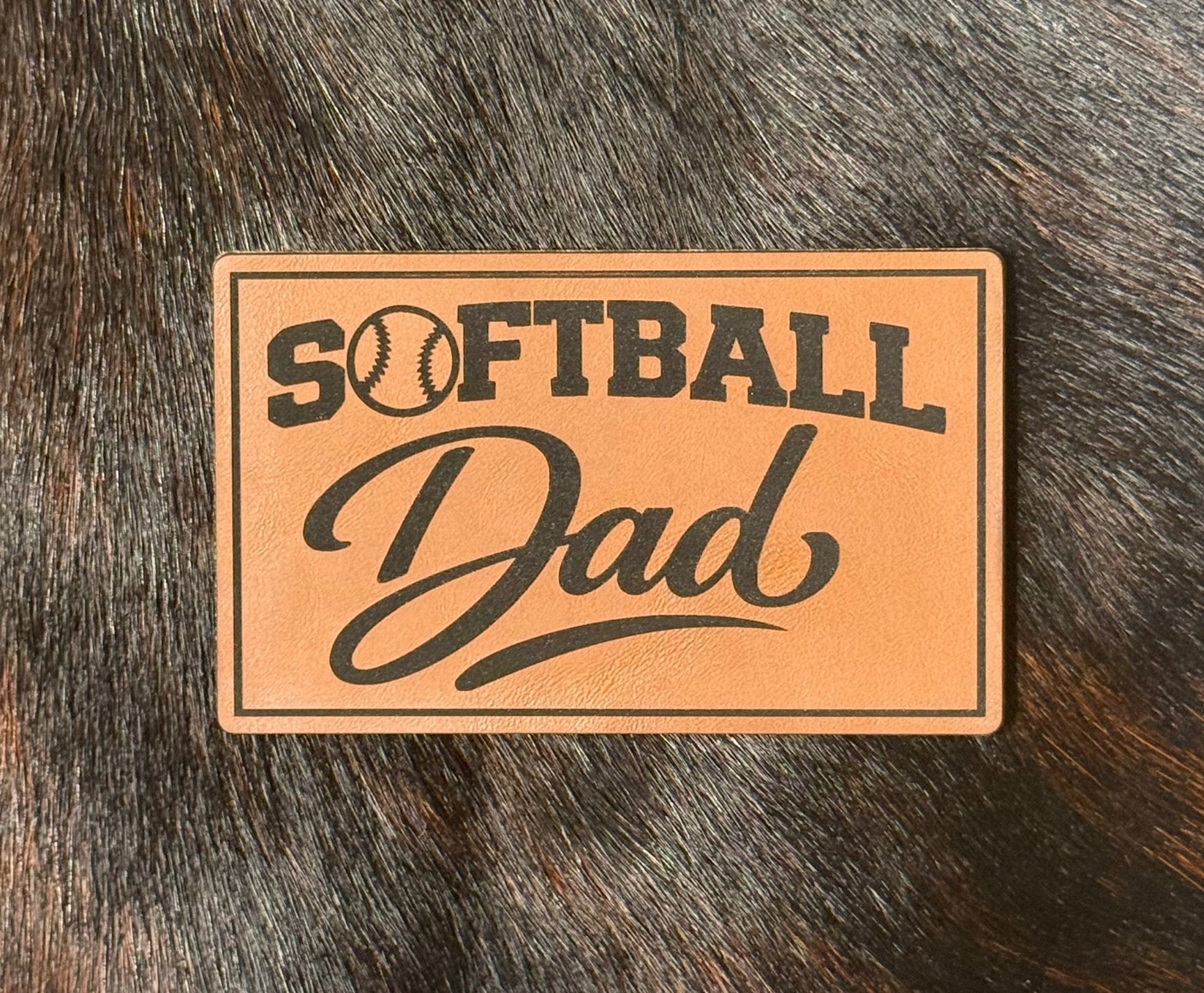Engraved Softball Dad Patch - LoneStar Adhesive
