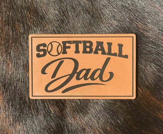 Engraved Softball Dad Patch - LoneStar Adhesive